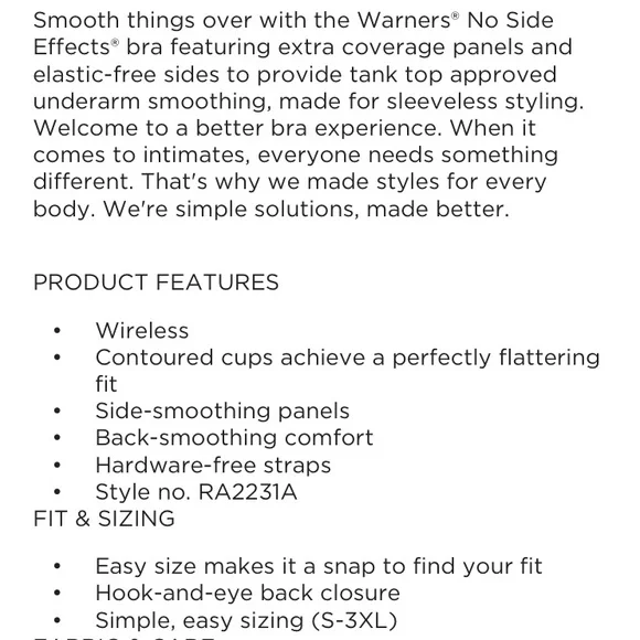 Warner’s No Side Effects Underarm and Back-Smoothing Lightly Lined T-Shirt Bra - Picture 5 of 6